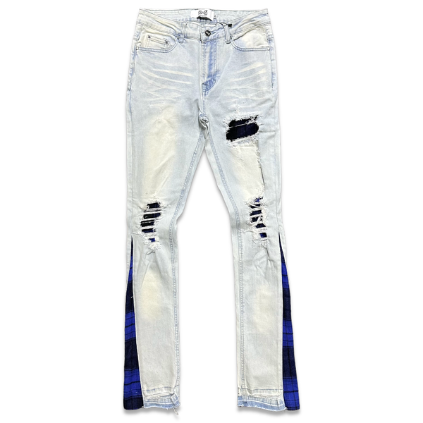 Dna premium (light blue /black & royal handcraft skinny denim jean)