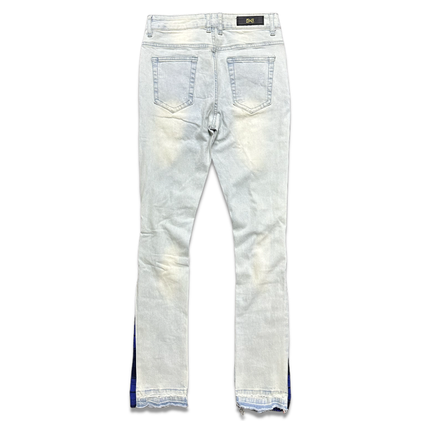 Dna premium (light blue /black & royal handcraft skinny denim jean)