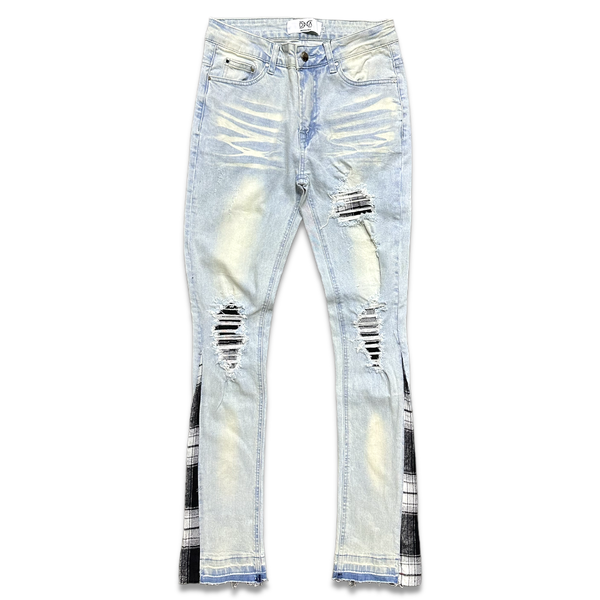 Dna premium (light blue /black & white handcraft skinny denim jean)