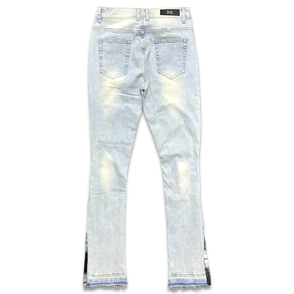 Dna premium (light blue /black & white handcraft skinny denim jean)