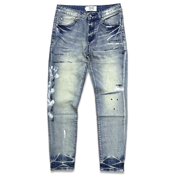 Dna premium (men’s blue handcraft splash cut jean)