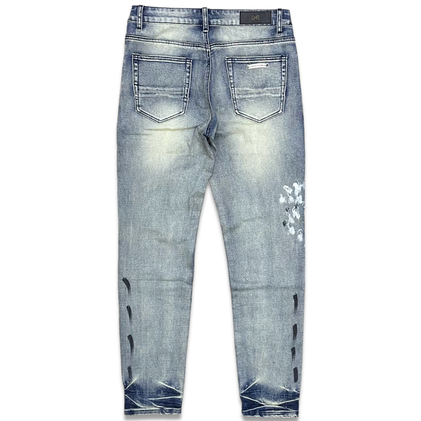 Dna premium (men’s blue handcraft splash cut jean)