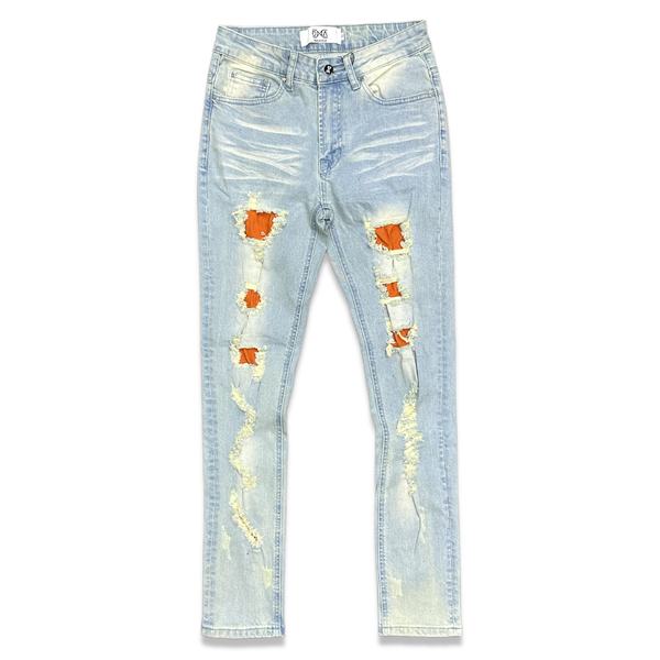 Dna premium (orange “bleached cut wash super skinny jean)