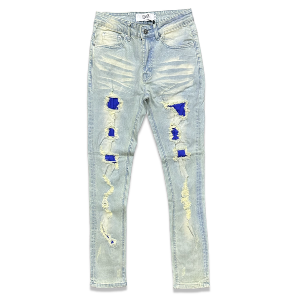 Dna premium (royal blue “bleached cut wash super skinny jean)