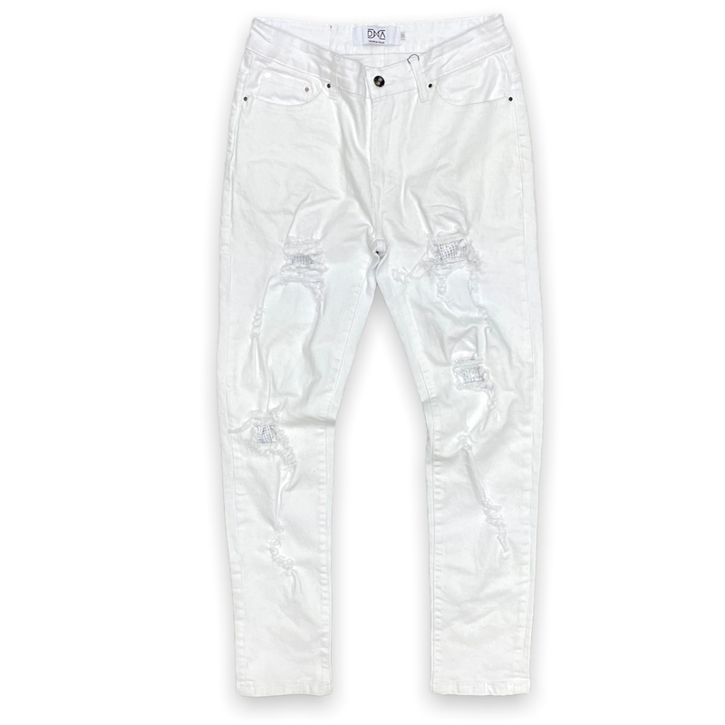 Dna premium (white /sliver crystal handcrafted cut jean)