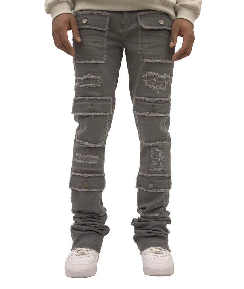 Doctrine denim (grey savant super skinny stacked jean)