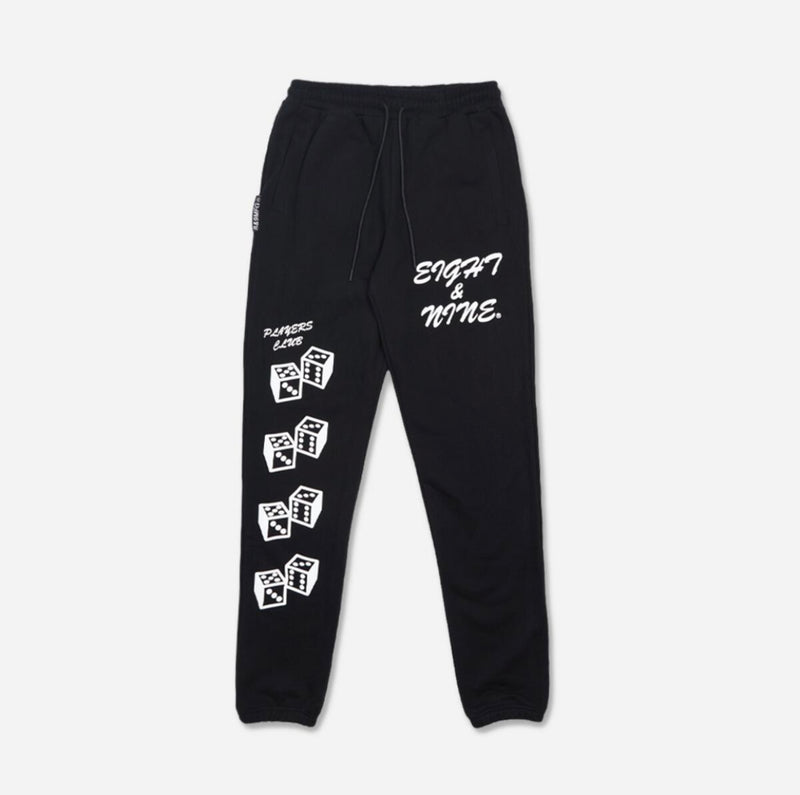 Eight & nine (black dice fleece sweatpant)