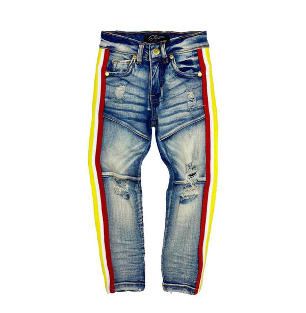 Elite denim (kids blue/yellow stripe denim jean)