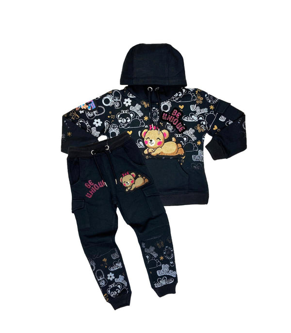 Elite denim (kids girl black jogging set)