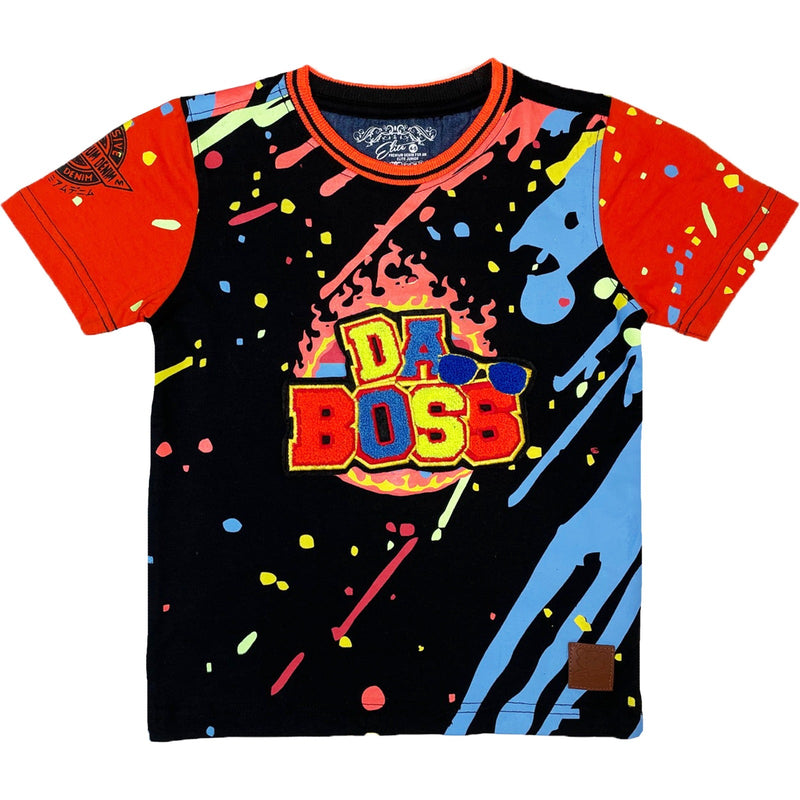 Elite denim (kids black “da boss t-shirt)