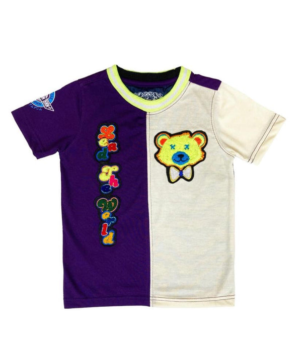 Elite denim (kids purple/Lime/cream t-shirt)