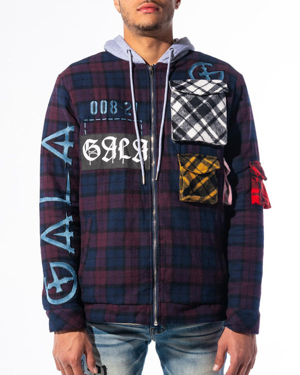 Gala (maroon navy tartan accomplice flannel jacket)