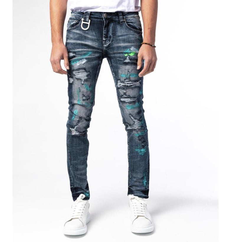 Gala (blue “ vincent splatter wash jean)