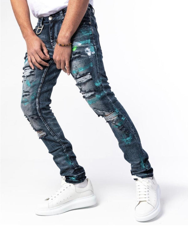 Gala (blue “ vincent splatter wash jean)