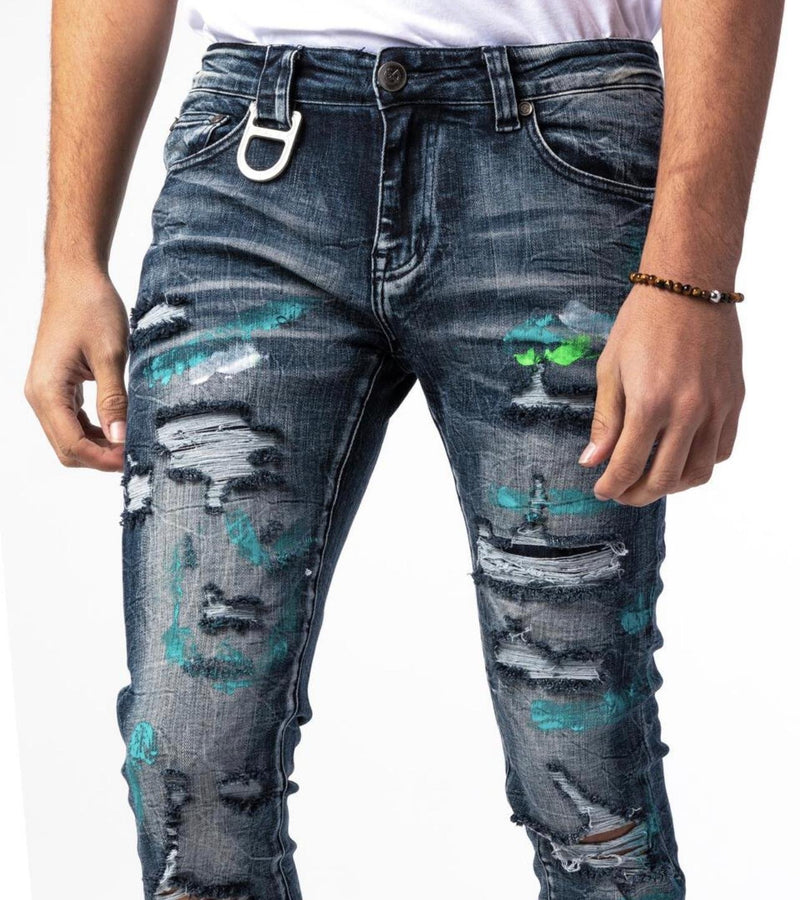 Gala (blue “ vincent splatter wash jean)