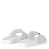 giuseppe zanotti (female Off-white crocodile-print leather Slides)