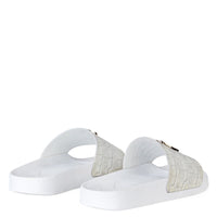 giuseppe zanotti (female Off-white crocodile-print leather Slides)