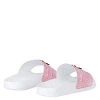 giuseppe zanotti (female Pink crocodile-print leather slide)