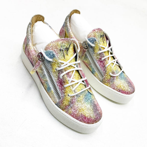 Giuseppe zanotti (female pink/rainbow gail low top sneaker)