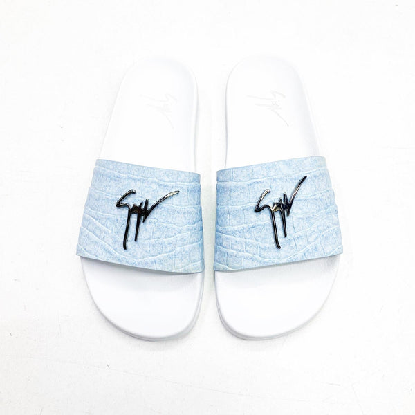 Giuseppe zanotti (female sky blue/white Brett slide) loop