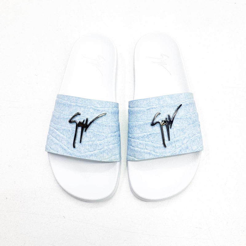 Giuseppe zanotti (female sky blue/white Brett slide) loop