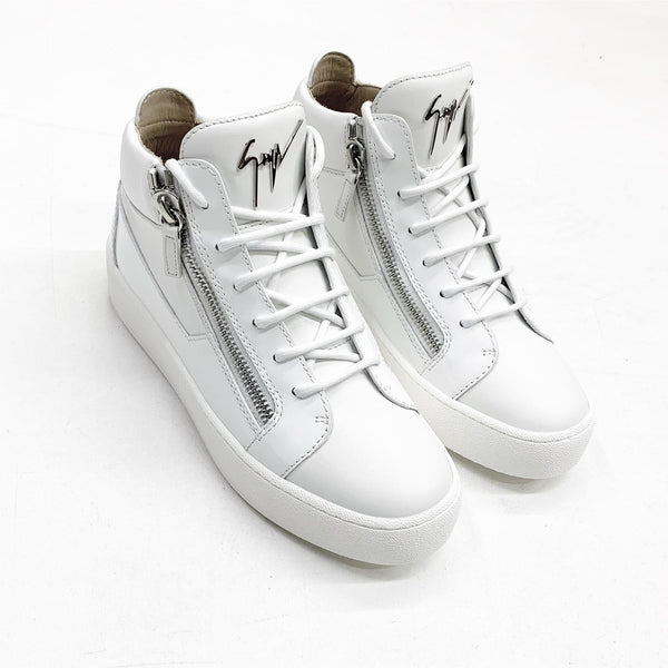 Giuseppe zanotti (White/sliver kriss mid-top sneaker)