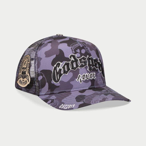 godspeed (smoke gs forever camo trucker hat)