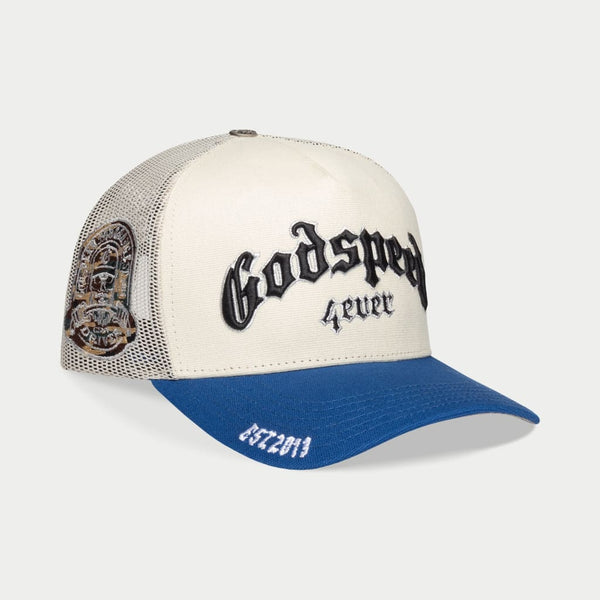 Godspeed (royal blue gs forever trucker hat)