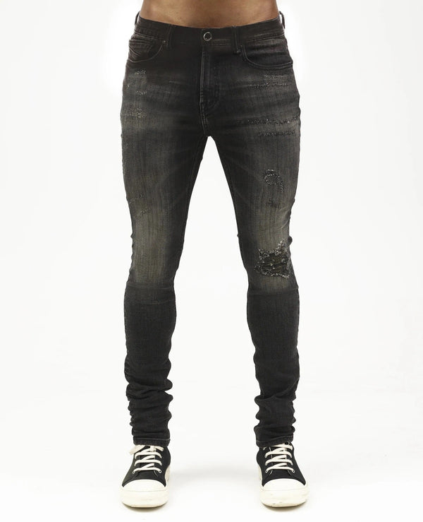 Hvman (grey super skinny in shale jean)