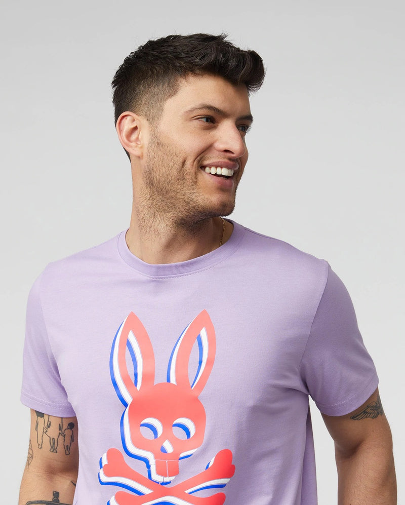 Psycho bunny (mens California lilac henton graphic t-shirt)