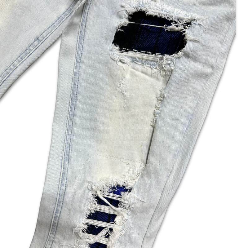 Dna premium (light blue /black & royal handcraft skinny denim jean)
