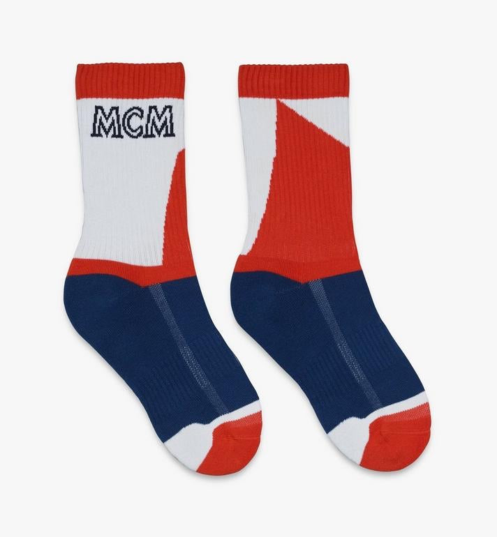 MCM (Blue Colorblock Cotton Socks)