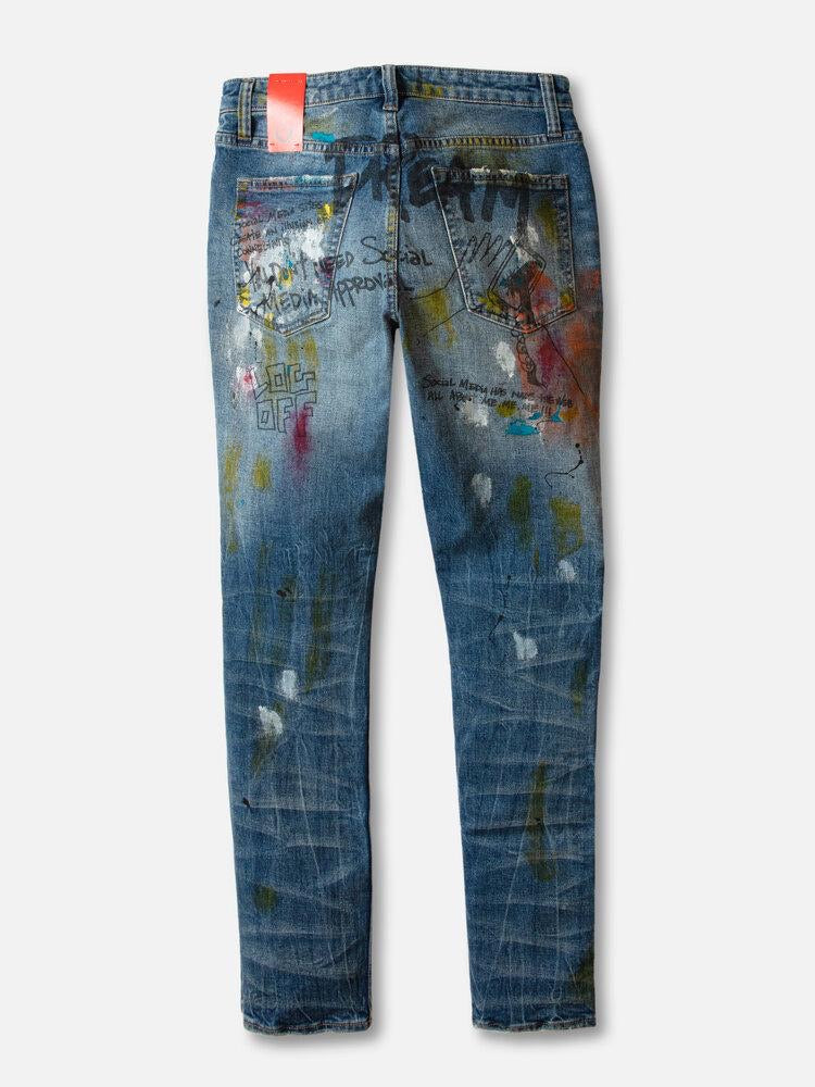 ARTMEETSCHAOZ (blue/yellow red wash jeans)