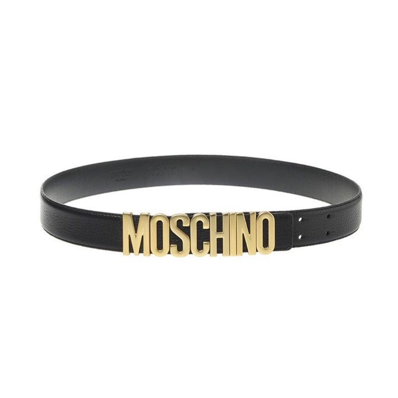 Moschino (black/gold belt leather logo)