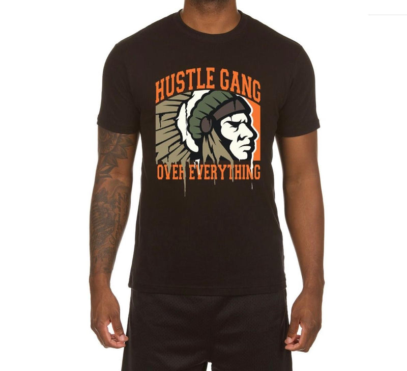 Hustle gang (black full drip Cheif t-shirt)