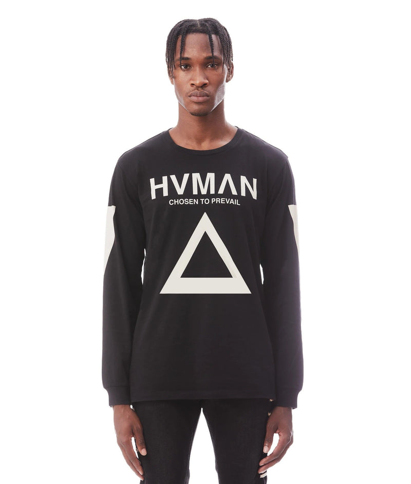 Hvman (black long sleeve crewneck t-shirt)