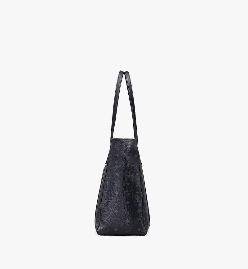 MCM (Black medium zipper Toni Shopper in Visetos bag)