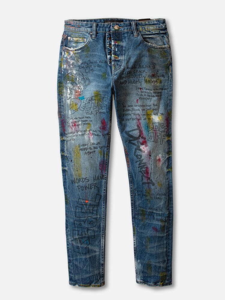 ARTMEETSCHAOZ (blue/yellow red wash jeans)