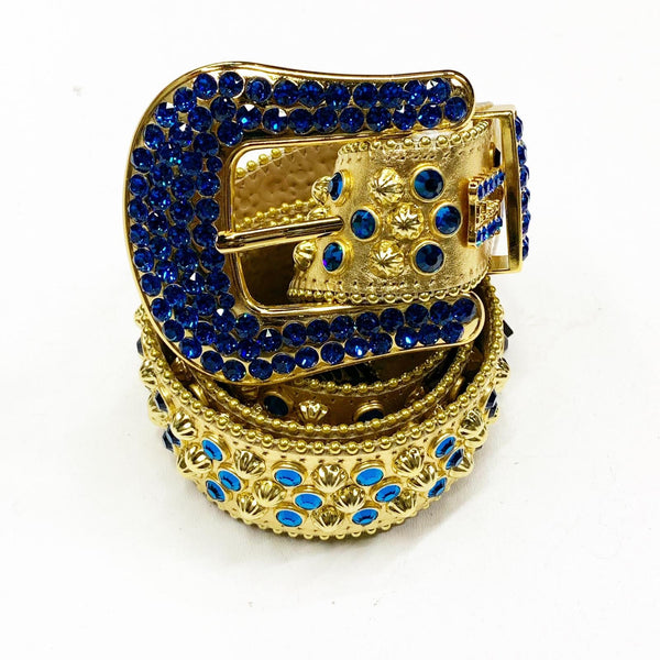 B.B Simon (blue/Gold crystal belt) – Vip Clothing Stores