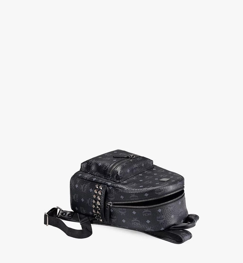 Mcm (black medium stark studs backpack in visetos)