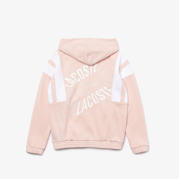 Lacoste (kids pink vintage Style Hooded Zip hoodie )