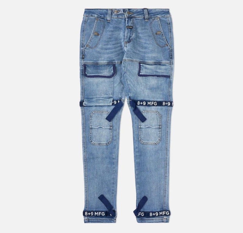 Eight & nine (blue / navy trapped slim utility wash jean)
