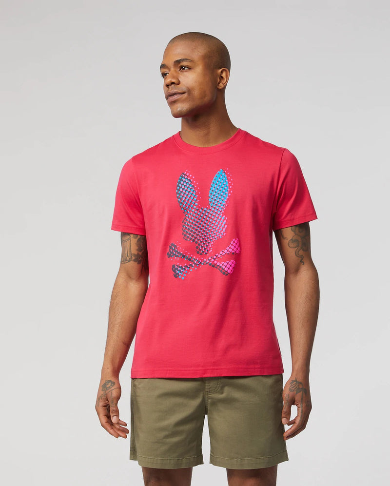 Psycho bunny (mens bright fuschia hindes graphic t-shirt)