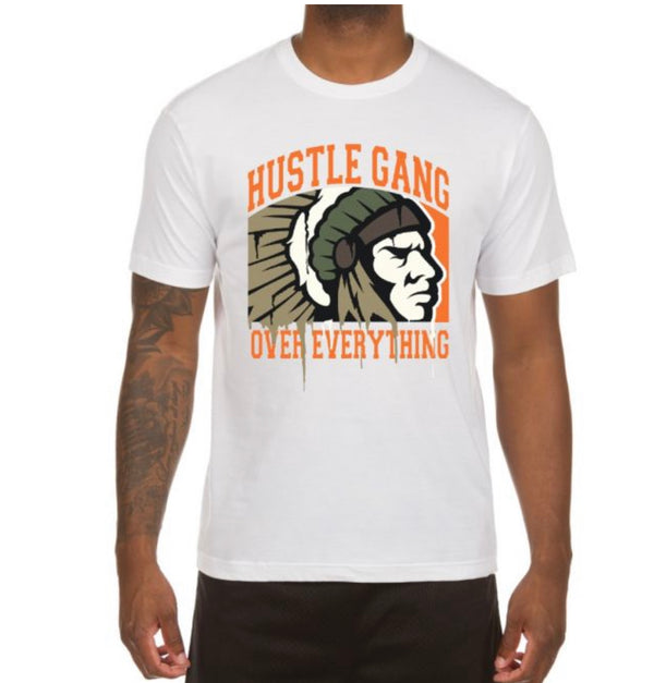 Hustle gang (white full drip chief t-shirt)