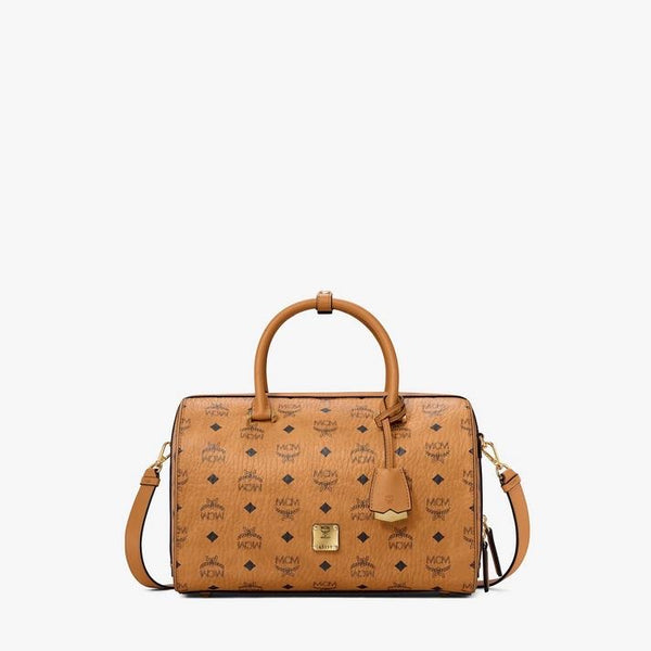 MCM Cognac Visetos Coated Canvas Small Heritage Boston Bag An absolutely  gorgeous bag. (Almost like a speedy 25) MCM quality 🥰 Sold…