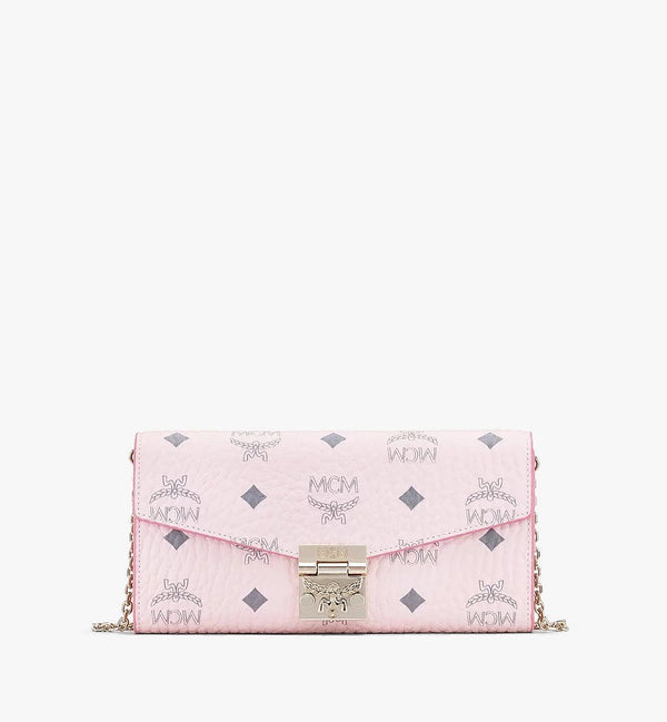 Mcm (pink small Patrick crossbody wallet in visetos)