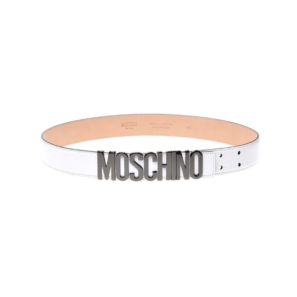 Moschino (white /sliver belt leather logo)