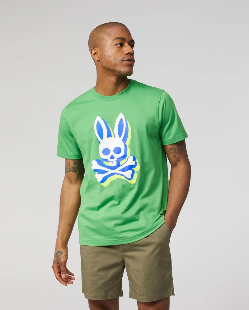 Psycho bunny (mens grass green lamport graphic t-shirt)