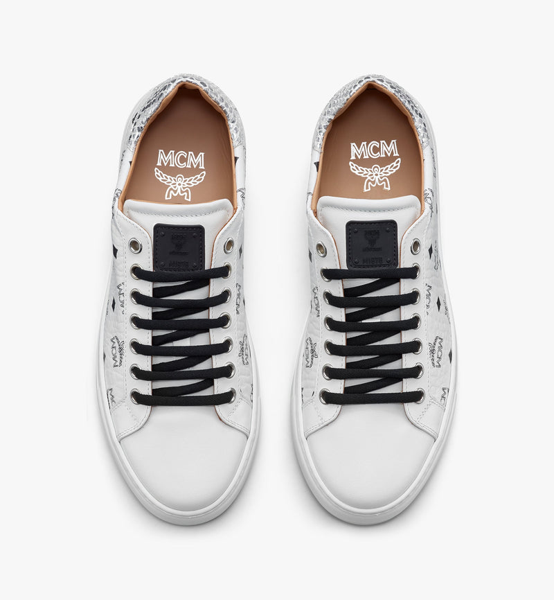 MCM (Women's White Classic Low Top Sneakers in Visetos)