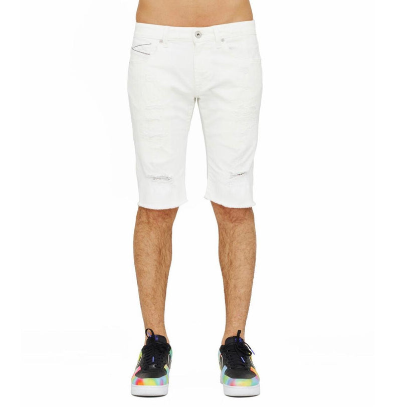 Cult of individuality (white 10 year  wide cut denim short)
